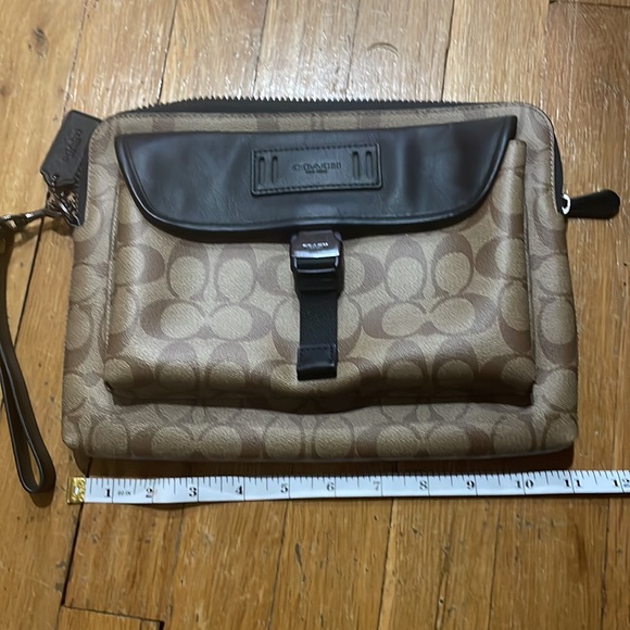 Coach portfolio bag black leather accents : signature Coach print - Picture 4 of 5